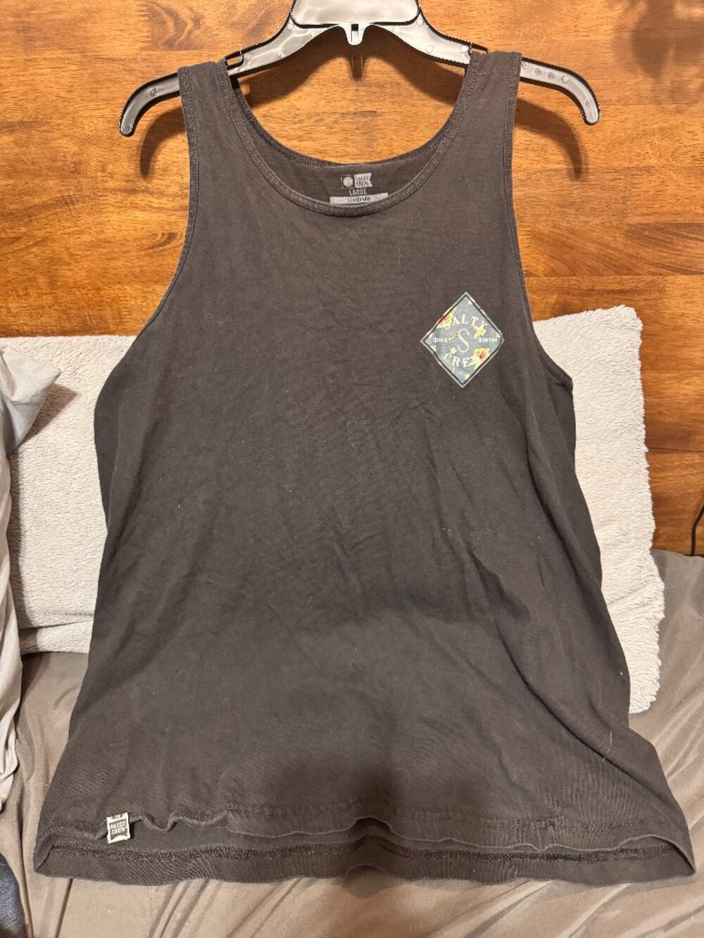 Salty Crew Tank Top Black Graphic Sink or Swim Sz L